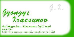 gyongyi kracsunov business card